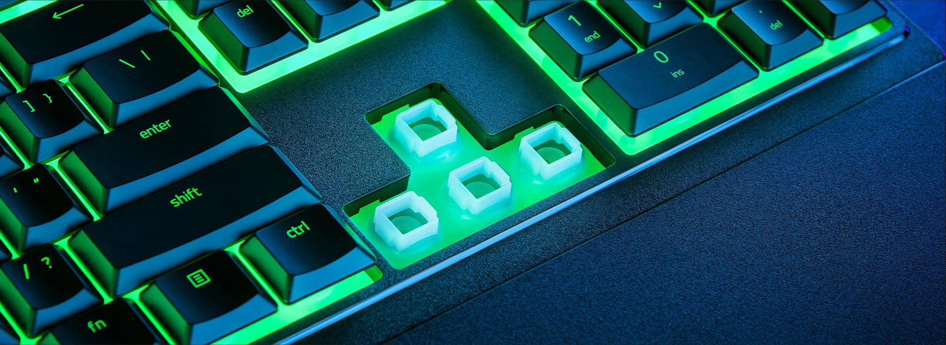 Razer | Klaviatūra žaidimams | Ornata V3 X | Klaviatūra žaidimams | su laidu | RGB LED pašvietimas | US | Silent Membrane | Juodas aprašymas - Prekės nuotrauka Razer | Klaviatūra žaidimams | Ornata V3 X | Klaviatūra žaidimams | su laidu | RGB LED pašvietimas | US | Silent Membrane | Juodas aprašymas - Prekės nuotrauka