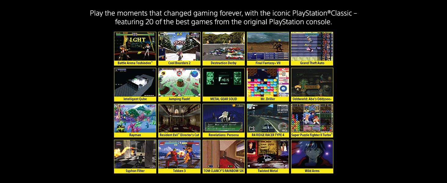 SONY Playstation Classic konsolė su 20 žaidimų | HDMI aprašymas - Prekės nuotrauka