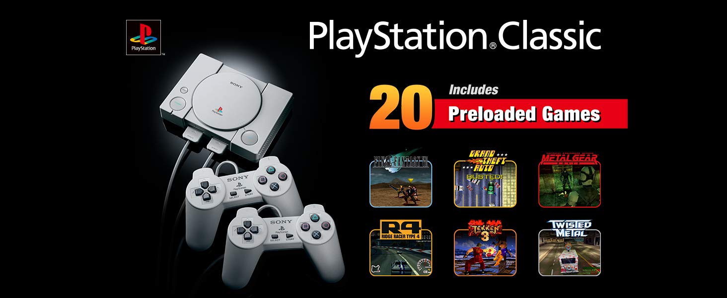 SONY Playstation Classic konsolė su 20 žaidimų | HDMI aprašymas - Prekės nuotrauka