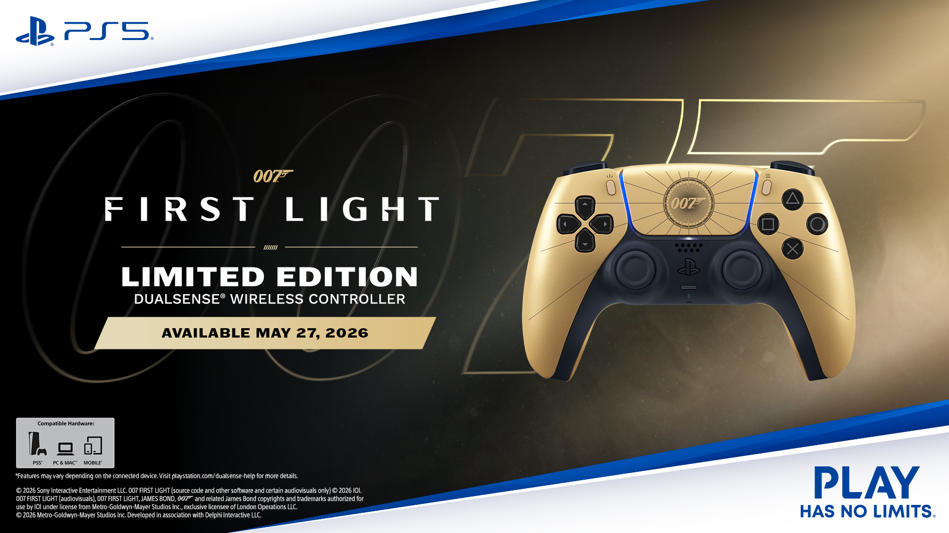 Sony PlayStation DualSense 007 First Light Limited Edition belaidis valdiklis (PS5) aprašymas - Prekės nuotrauka