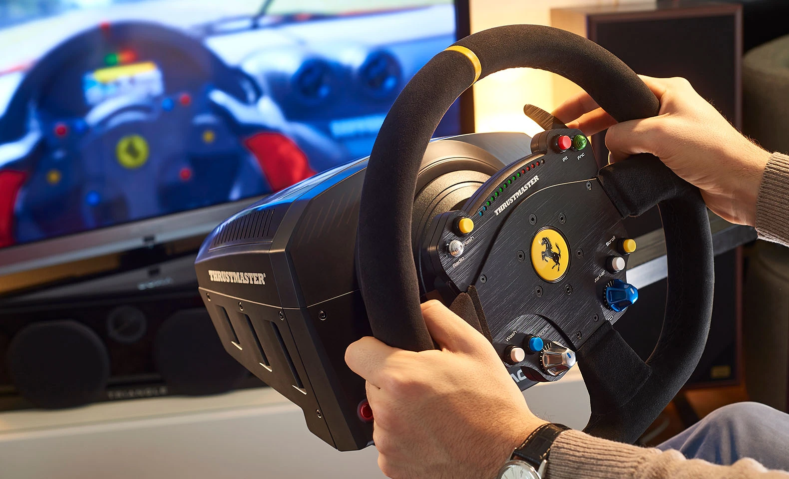 Thrustmaster | Vairas TS-PC Racer Ferrari 488 Challenge Edition | Žaidimo lenktyninis ratas aprašymas - Prekės nuotrauka