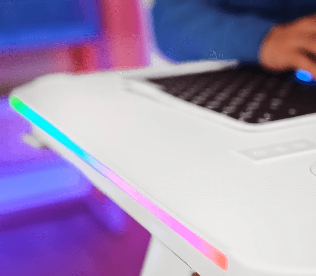 TRUST GXT 709W LUMINUS RGB žaidimų stalas (baltas) aprašymas - Prekės nuotrauka