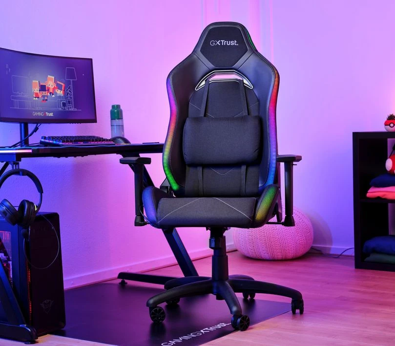 TRUST GXT 719 RUYA RGB juoda ergonominė kėdė aprašymas - Prekės nuotrauka