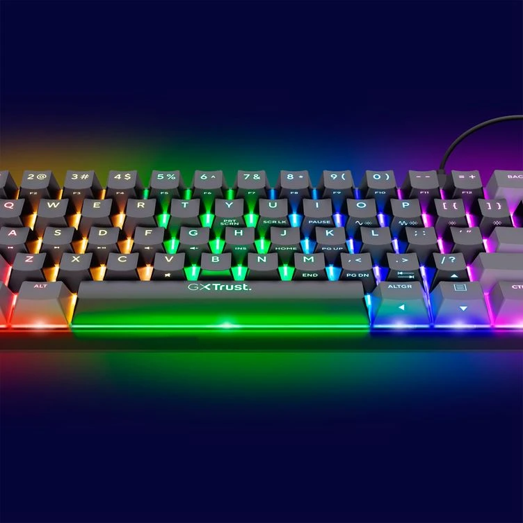 TRUST GXT 867 ACIRA 60% MINI RGB mechaninė klaviatūra aprašymas - Prekės nuotrauka TRUST GXT 867 ACIRA 60% MINI RGB mechaninė klaviatūra aprašymas - Prekės nuotrauka