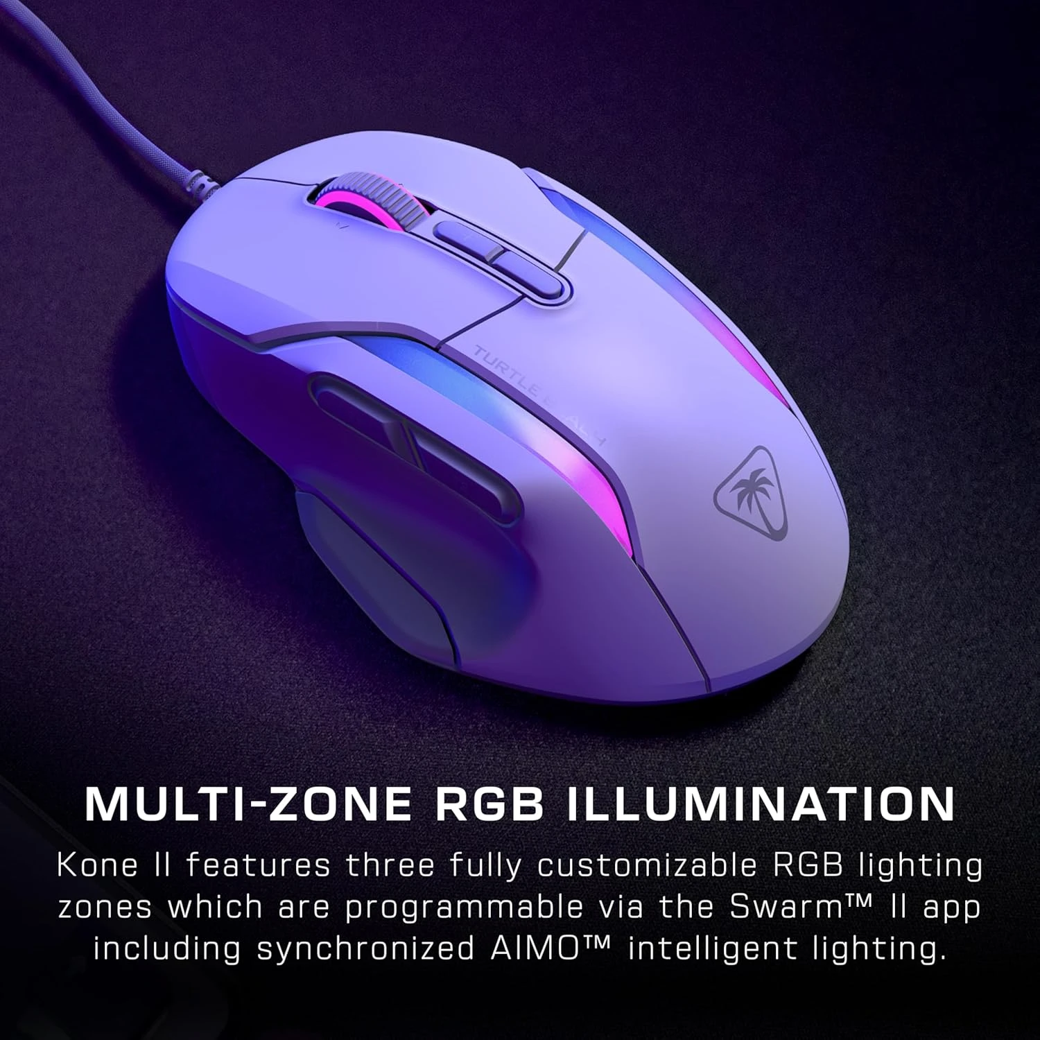 Turtle Beach Kone II Laidinė ergonominė RGB žaidimų pelė | Balta aprašymas - Prekės nuotrauka