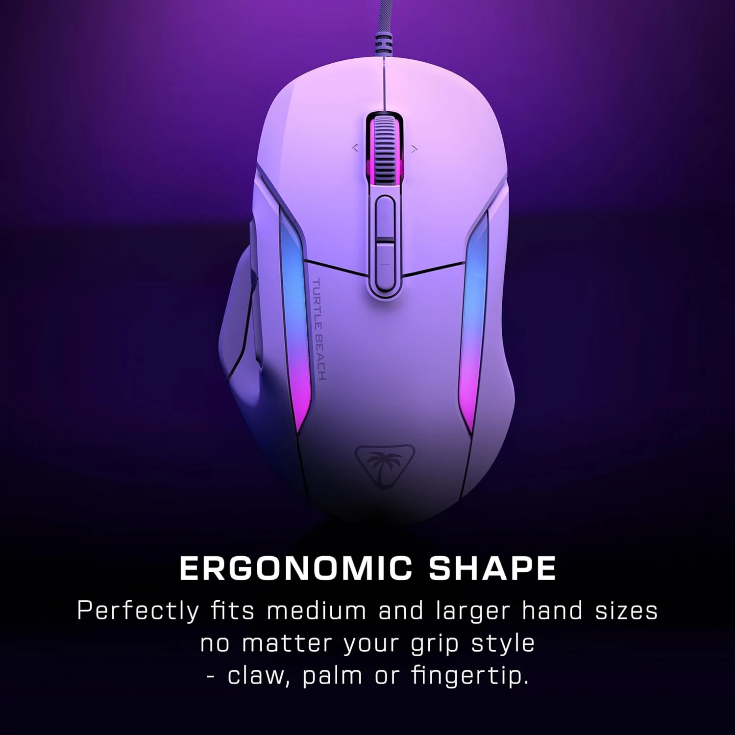Turtle Beach Kone II Laidinė ergonominė RGB žaidimų pelė | Balta aprašymas - Prekės nuotrauka