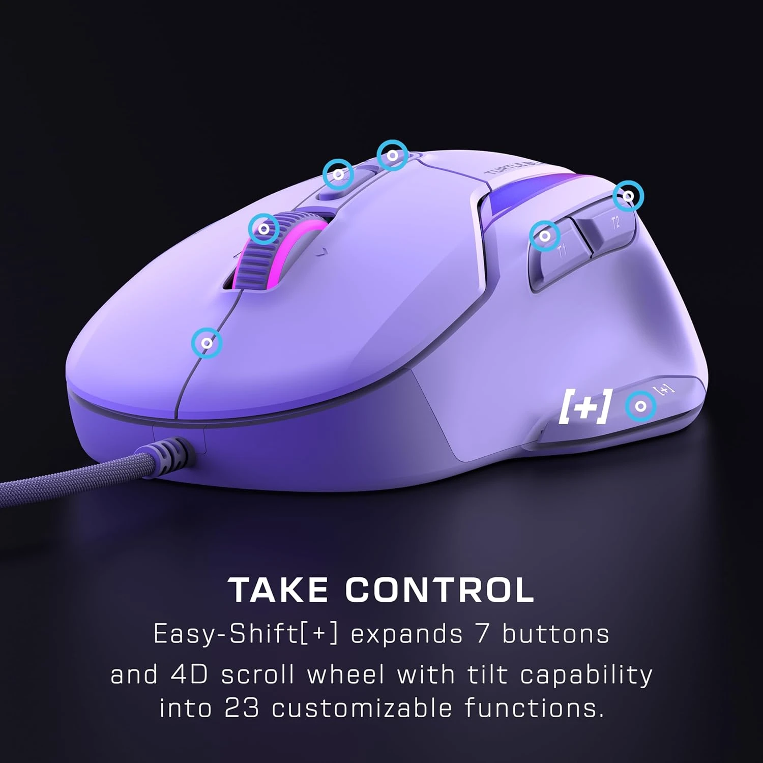 Turtle Beach Kone II Laidinė ergonominė RGB žaidimų pelė | Balta aprašymas - Prekės nuotrauka