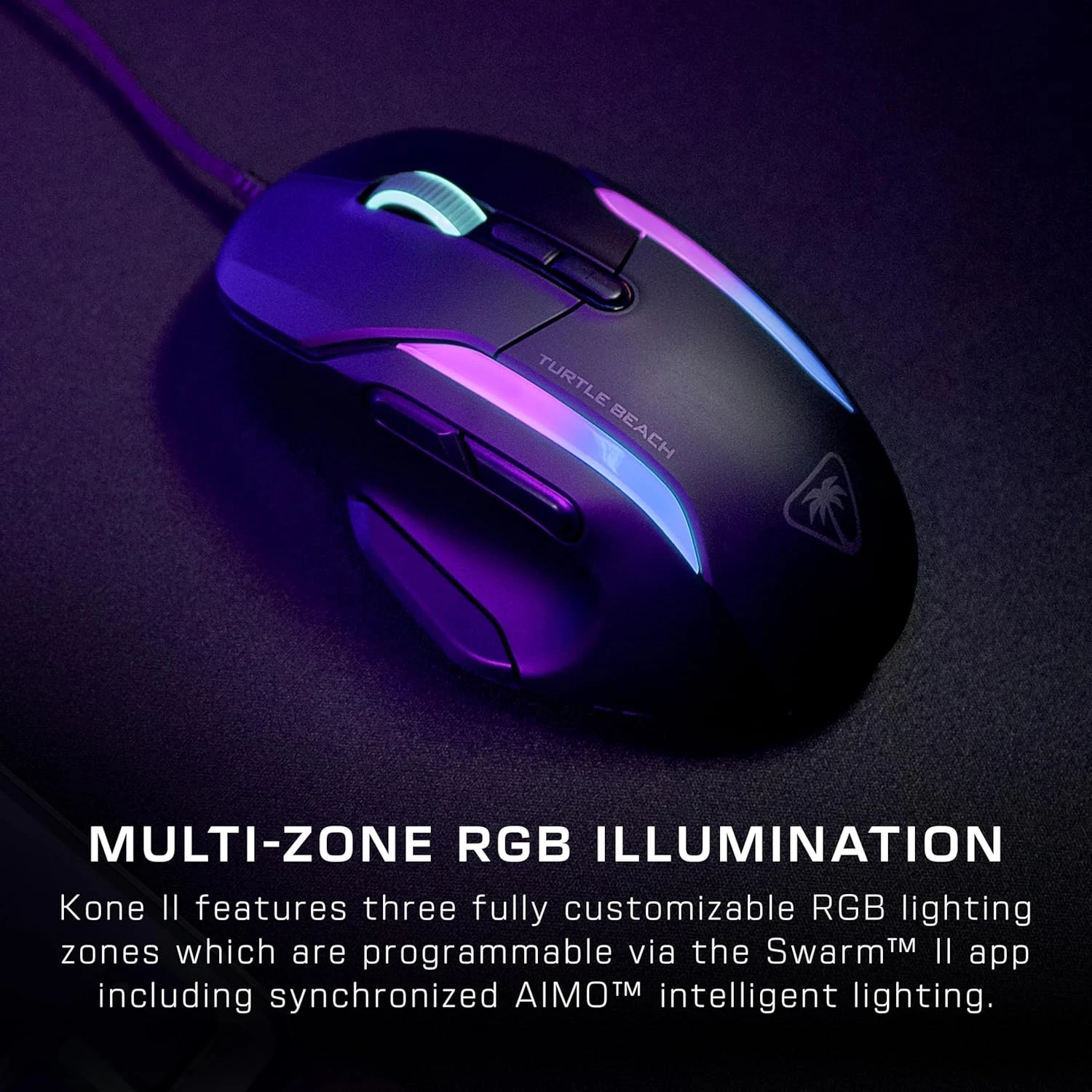 Turtle Beach Kone II Laidinė ergonominė RGB žaidimų pelė | Juoda aprašymas - Prekės nuotrauka
