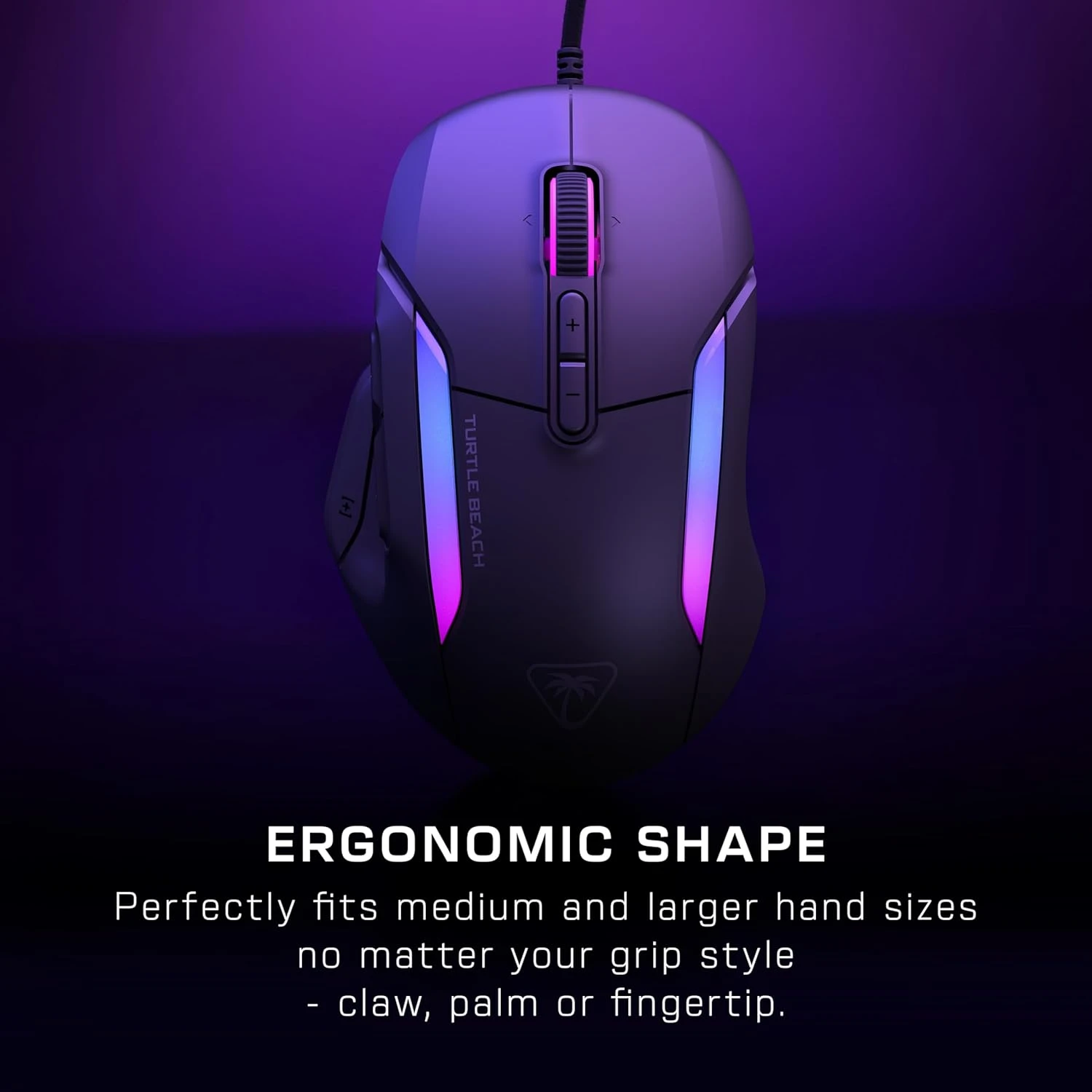 Turtle Beach Kone II Laidinė ergonominė RGB žaidimų pelė | Juoda aprašymas - Prekės nuotrauka