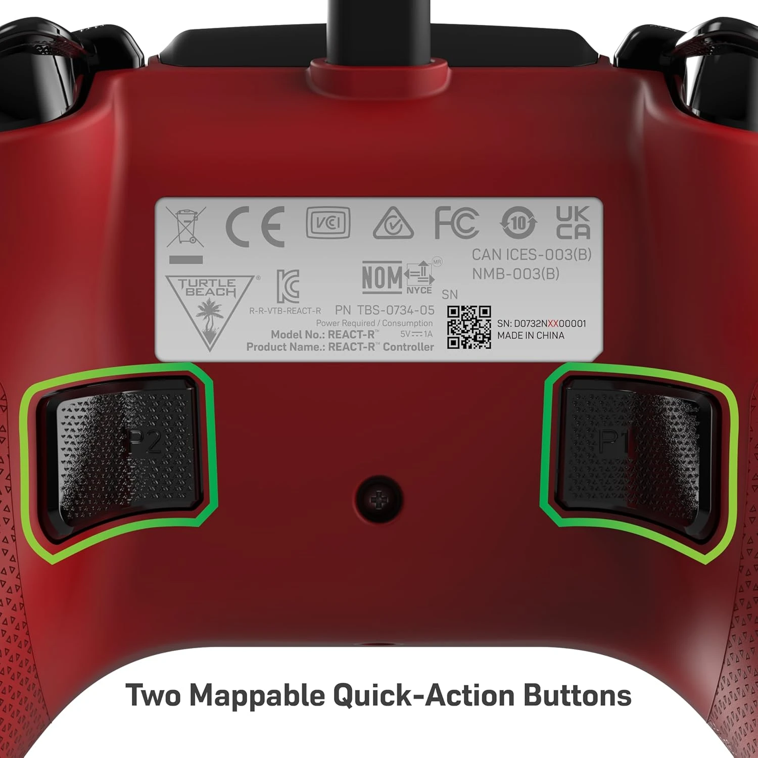 Turtle Beach REACT-R Laidinis žaidimų valdiklis | Xbox Series X/S One | Windows | Raudona aprašymas - Prekės nuotrauka