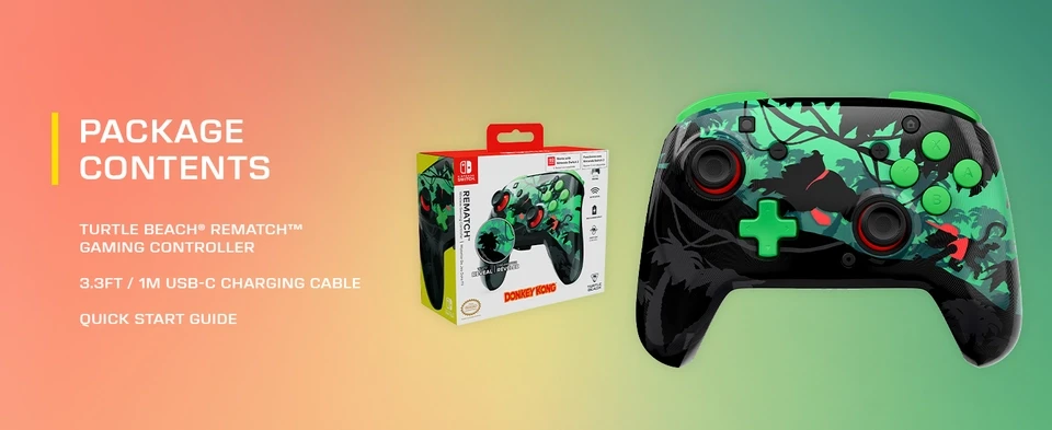 „Turtle Beach Rematch“ – „Donkey Kong“ žaidimas, kuriame žaidėjas yra „Switch 2“. aprašymas - Prekės nuotrauka „Turtle Beach Rematch“ – „Donkey Kong“ žaidimas, kuriame žaidėjas yra „Switch 2“. aprašymas - Prekės nuotrauka