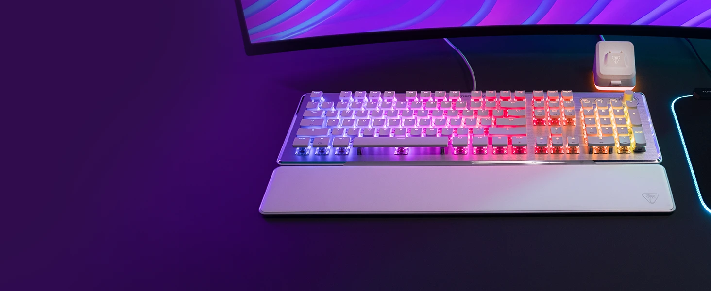 Turtle Beach Vulcan II RGB 100% balta laidinė mechaninė klaviatūra (Titan II Raudona switch, US) aprašymas - Prekės nuotrauka