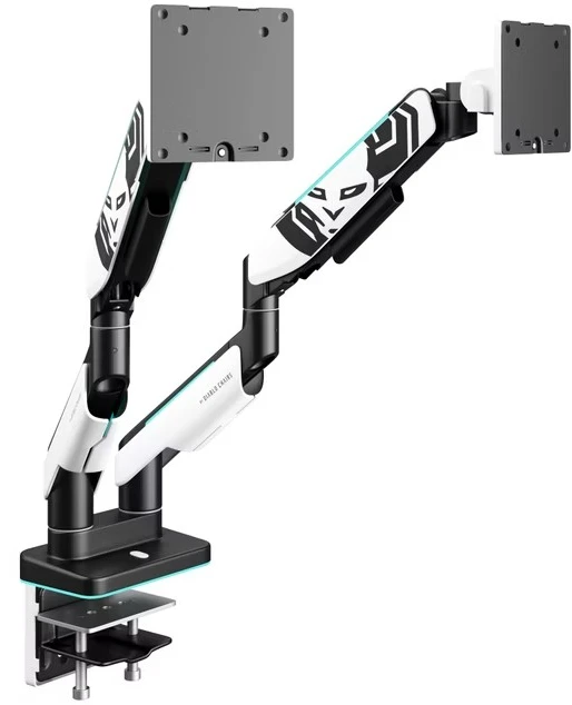 Laikiklis Diablo Chairs Diablo RGB X-Arm Dual 35″ Dual Monitorius Mount baltos spalvos ir juodos spalvos