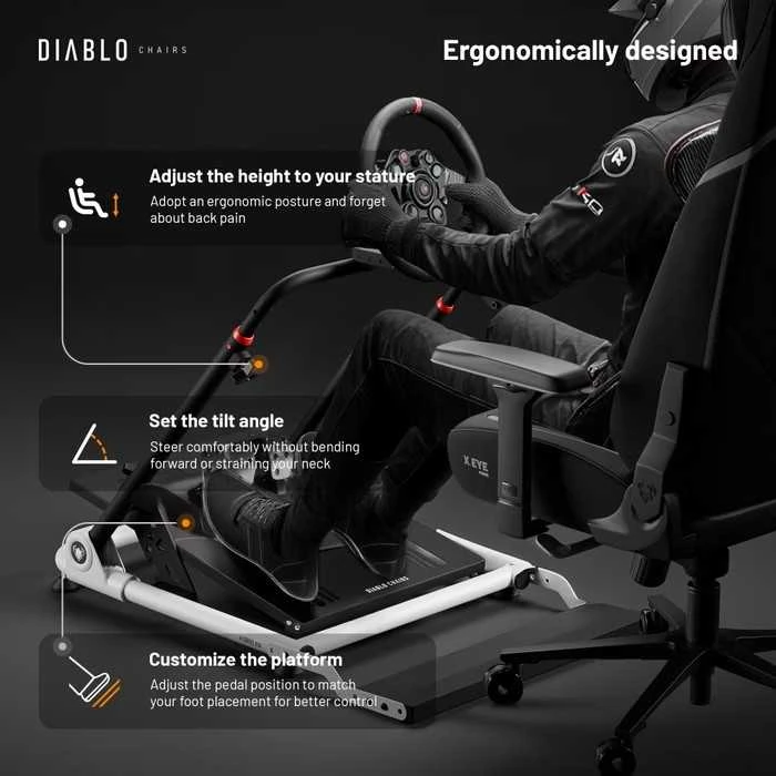 Diablo Chairs Diablo X-Drive Mini stovas vairui | Juoda/Balta
