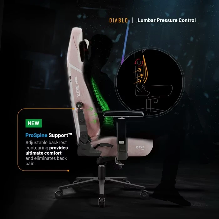 Diablo Chairs Diablo X-Eye Prime - Akira Rožinė ergonominė kėdė