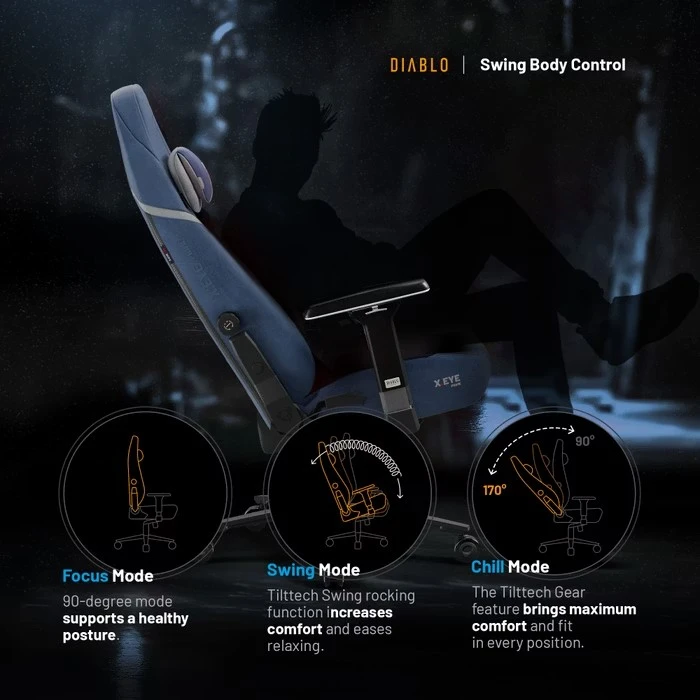 Diablo Chairs Diablo X-Eye Prime - Meta Ocean ergonominė kėdė