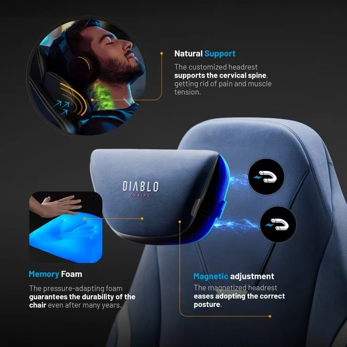 Diablo Chairs Diablo X-Eye Prime - Meta Ocean ergonominė kėdė