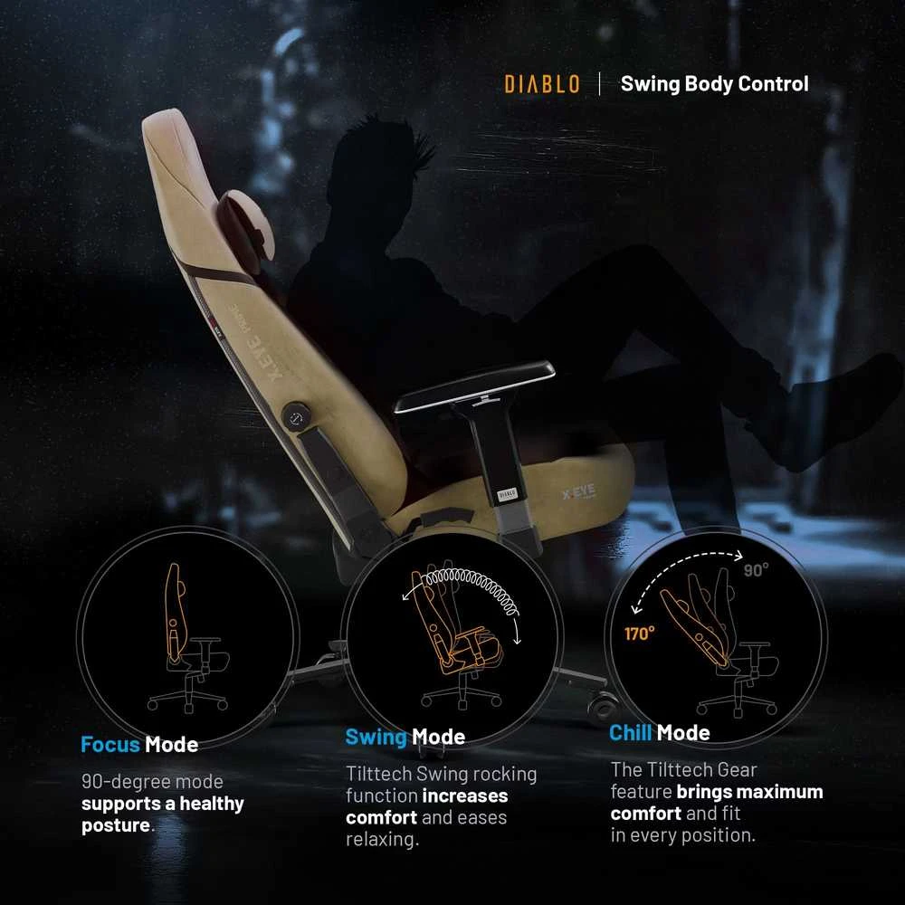 Diablo Chairs Diablo X-Eye Prime Normal Size - Broken Gold ergonominė kėdė