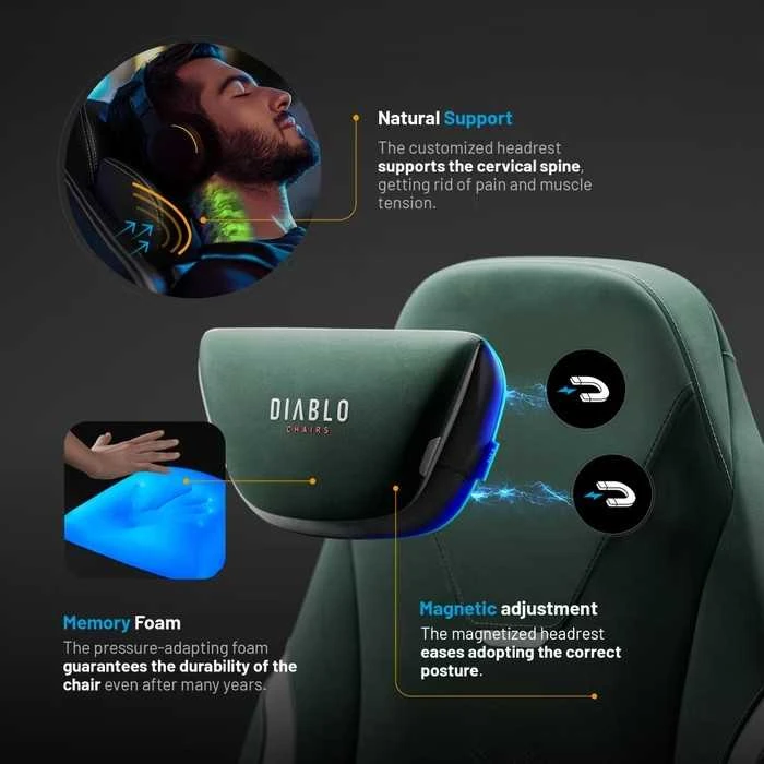 Diablo Chairs Diablo X-Eye Prime Normal Size - Forest Žalias ergonominė kėdė
