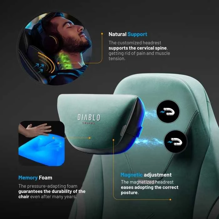 Diablo Chairs Diablo X-Eye Prime Normal Size - Mystic Mint ergonominė kėdė