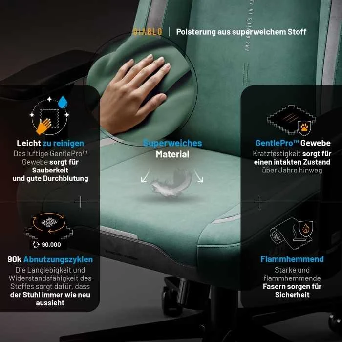Diablo Chairs Diablo X-Eye Prime Normal Size - Mystic Mint ergonominė kėdė