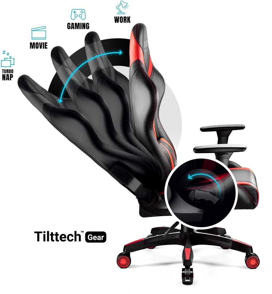 Diablo Chairs Diablo X-Horn 2.0 King Size Juodas-Raudona ergonominė kėdė