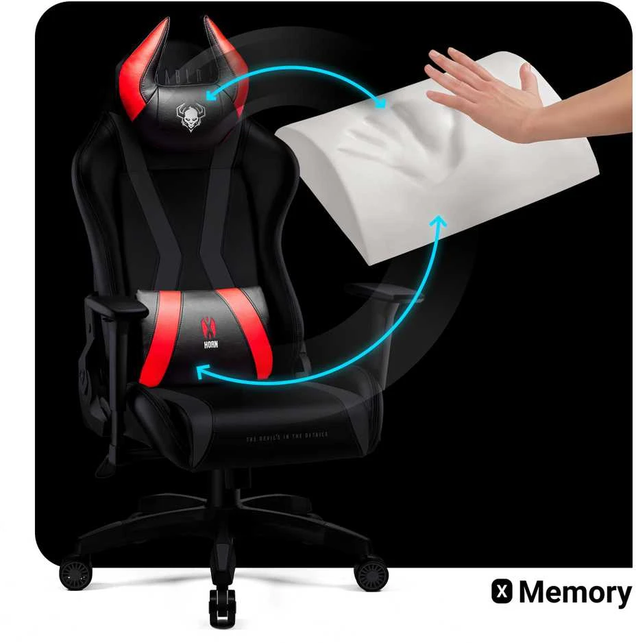 Diablo Chairs Diablo X-Horn 2.0 King Size Juodas-Raudona ergonominė kėdė