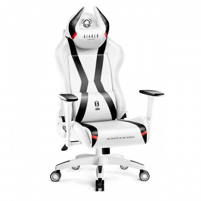 Diablo Chairs Žaidimų kėdė Diablo X-Horn 2.0 Gaming Chair King Size, Balta-juoda