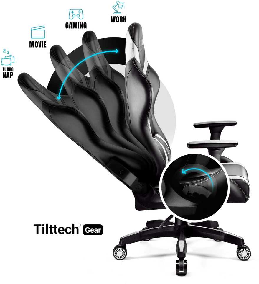 Žaidimų kėdė Diablo X-Horn 2.0 Gaming Chair King Size, Juoda-balta