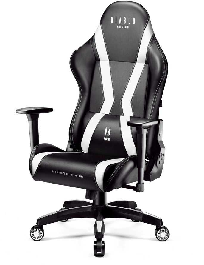 Žaidimų kėdė Diablo X-Horn 2.0 Gaming Chair King Size, Juoda-balta