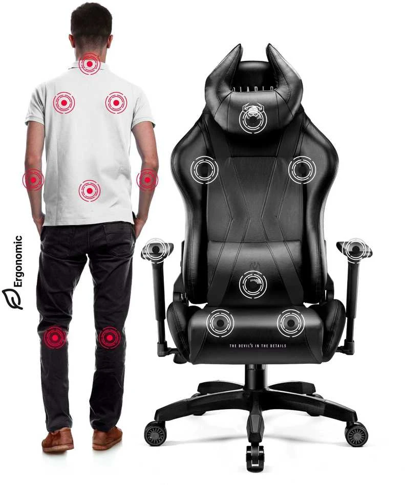 Diablo Chairs Diablo X-Horn 2.0 King Size Juodas ergonominė kėdė