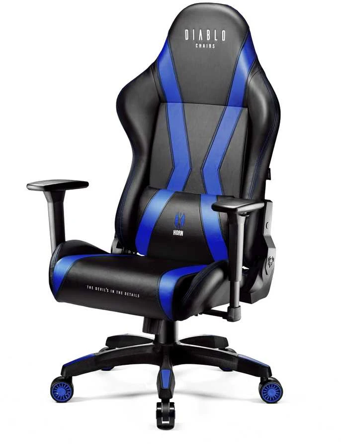 Diablo Chairs Diablo X-Horn 2.0 Normal Size Juodas-Mėlyna ergonominė kėdė