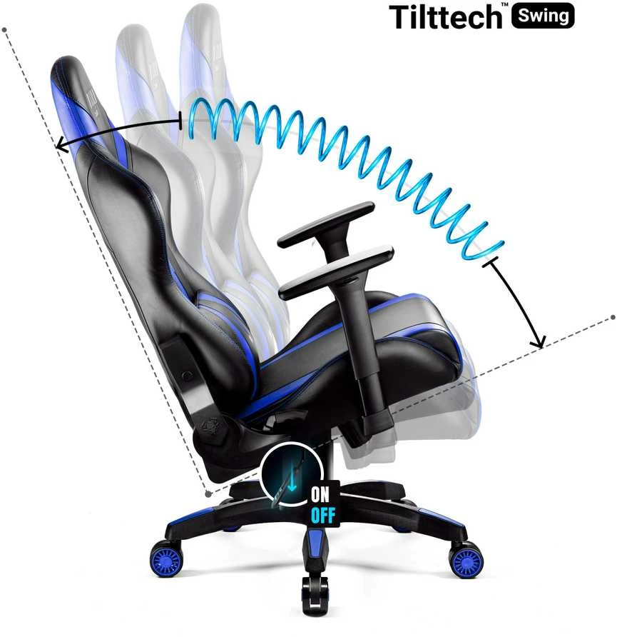 Diablo Chairs Diablo X-Horn 2.0 Normal Size Juodas-Mėlyna ergonominė kėdė