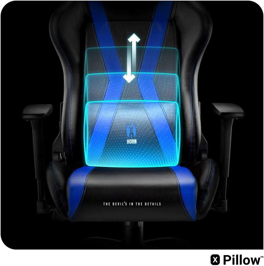 Diablo Chairs Diablo X-Horn 2.0 Normal Size Juodas-Mėlyna ergonominė kėdė