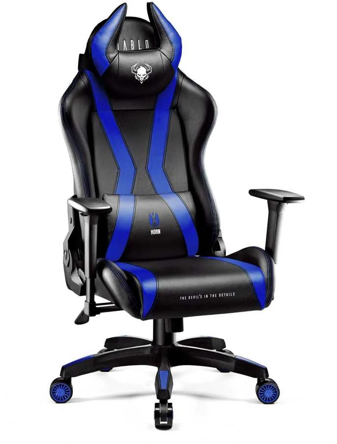 Diablo Chairs Diablo X-Horn 2.0 Normal Size Juodas-Mėlyna ergonominė kėdė