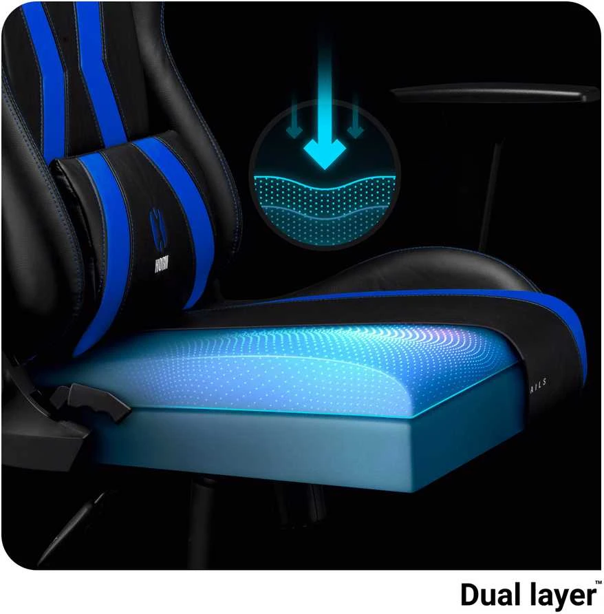 Diablo Chairs Diablo X-Horn 2.0 Normal Size Juodas-Mėlyna ergonominė kėdė