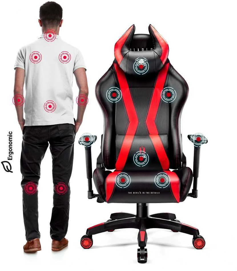 Žaidimų kėdė Diablo X-Horn 2.0 Gaming Chair Normal, Raudonos/Juodos spalvos