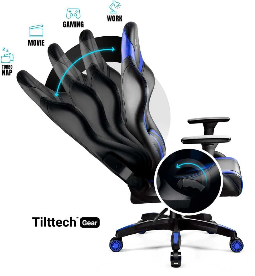 Diablo Chairs Diablo X-Horn 2.0 Normal Size Juodas-Mėlyna ergonominė kėdė