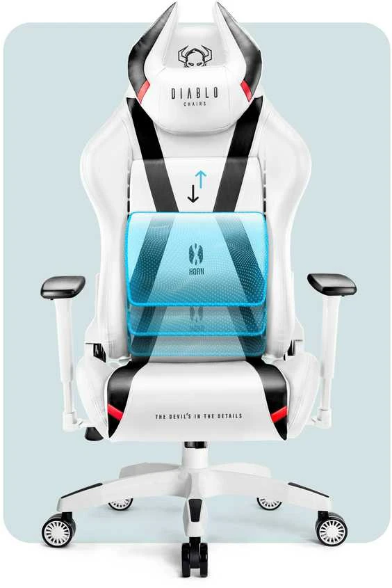 Žaidimų kėdė Diablo X-Horn 2.0 Gaming Chair Normal, Balta-juoda