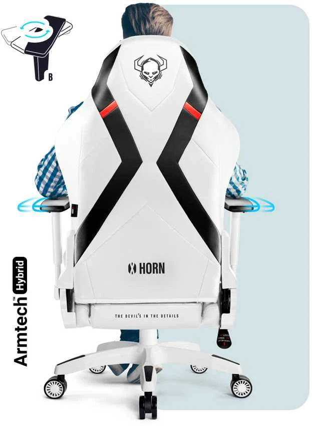 Žaidimų kėdė Diablo X-Horn 2.0 Gaming Chair Normal, Balta-juoda