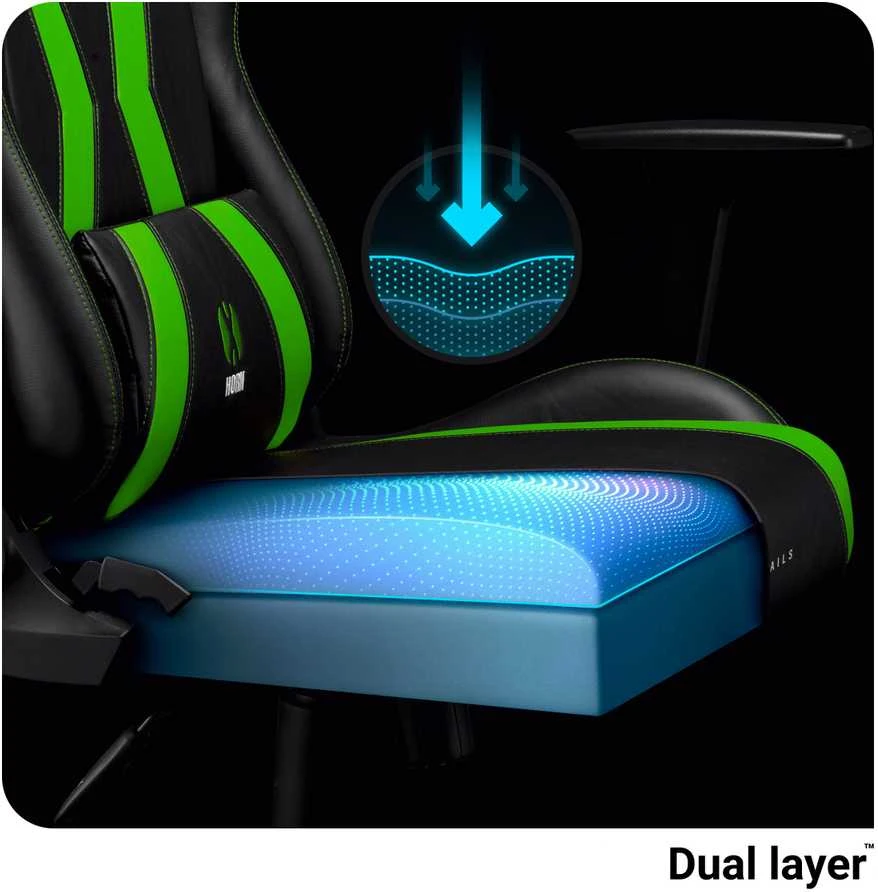Diablo Chairs Diablo X-Horn 2.0 Normal Size Juodas-Žalias ergonominė kėdė