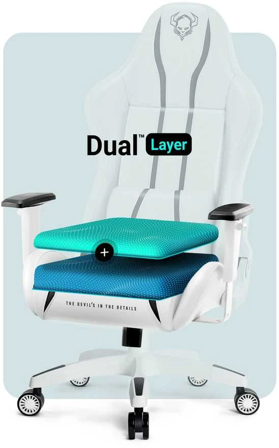Žaidimų kėdė Diablo X-One 2.0 Gaming Chair King, Balta-juoda