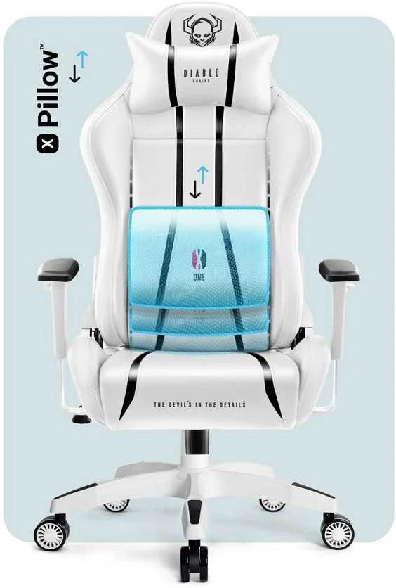 Žaidimų kėdė Diablo X-One 2.0 Gaming Chair King, Balta-juoda