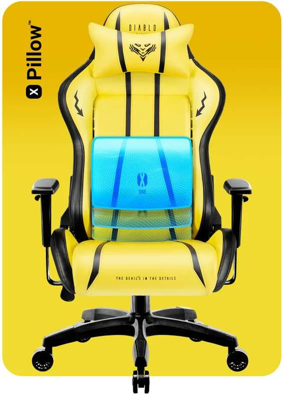 Diablo Chairs Diablo X-One 2.0 Normal Size Electric Geltona ergonominė kėdė