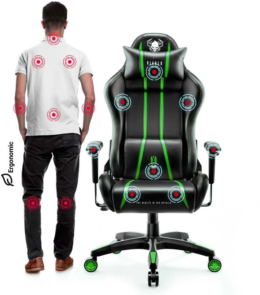 Diablo Chairs Žaidimų kėdė Diablo X-One 2.0 Gaming Chair Normal, Juoda-žalia