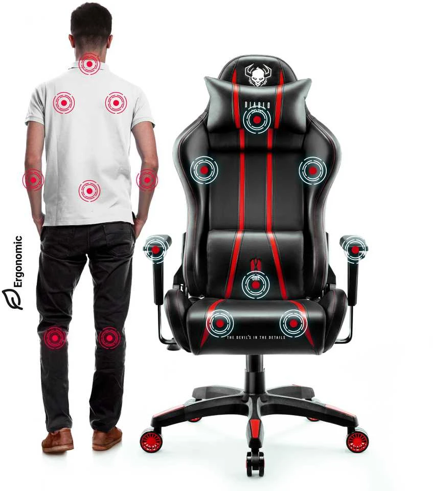Diablo Chairs Žaidimų kėdė Diablo X-One 2.0 Gaming Chair Normal, Juoda-raudona