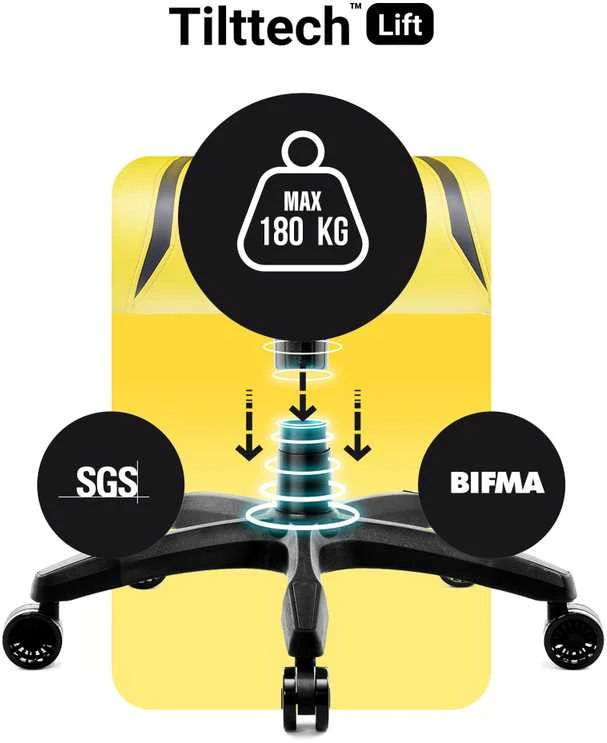 Diablo Chairs Diablo X-One 2.0 Normal Size Electric Geltona ergonominė kėdė