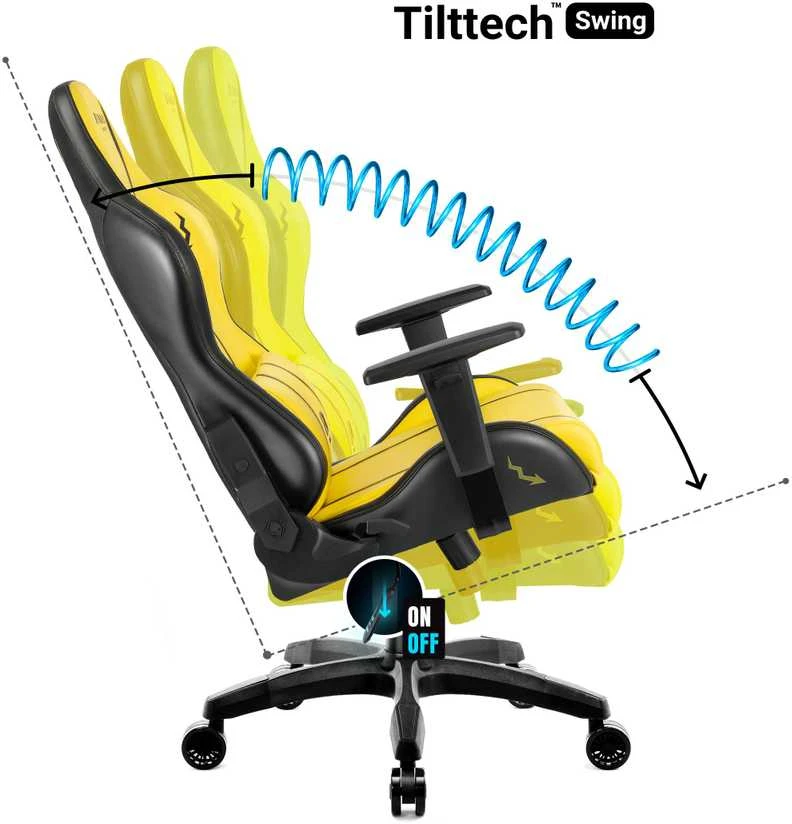 Diablo Chairs Diablo X-One 2.0 Normal Size Electric Geltona ergonominė kėdė