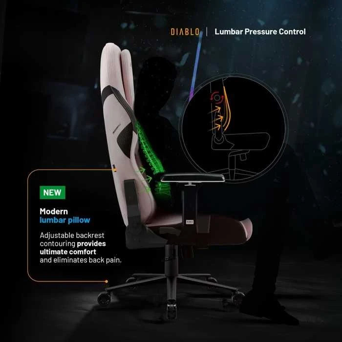 Diablo Chairs Diablo X-One Prime Normal Size - Akira Rožinė ergonominė kėdė