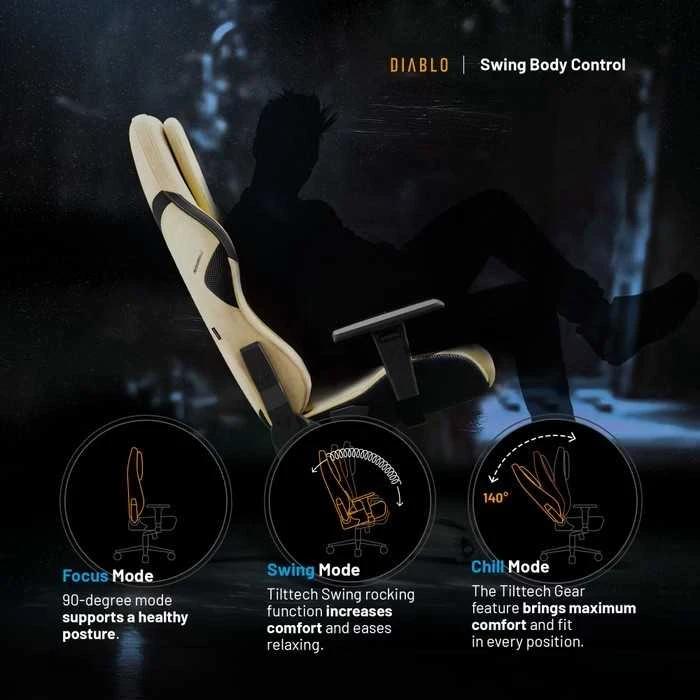 Diablo Chairs Diablo X-One Prime Normal Size - Broken Gold ergonominė kėdė